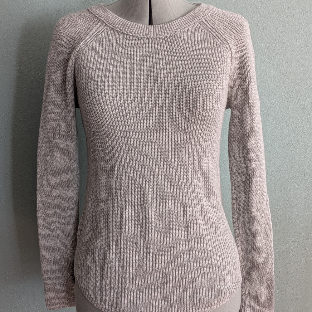 LOFT Gray Knit Sweater With Back Bow Detail Size Xs